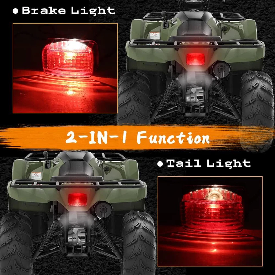 Luz trasera de freno de lente roja para Kawasaki Mule 610 600 550 520 ATV Foto 4 de 4