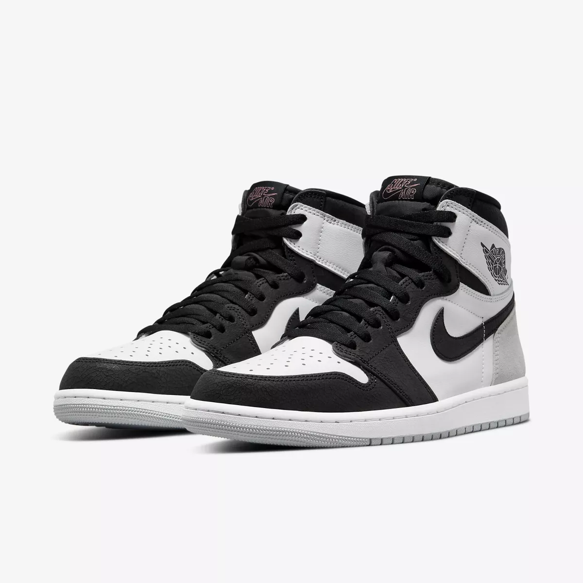 New Nike Jordan 1 Retro High OG Bleached Coral Shoes - White/ Black  (555088-108)