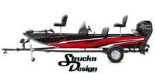 Dark Red White Tech Angled Lines Design Wrap Fishing Bass Boat Vinyl Decal USA