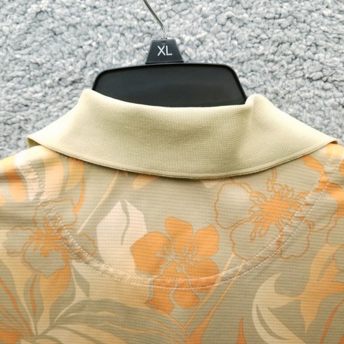 Monterey Club Men's M Floral Orange Short Sleeve Polo 45" 28.75" 11" - Picture 8 of 11