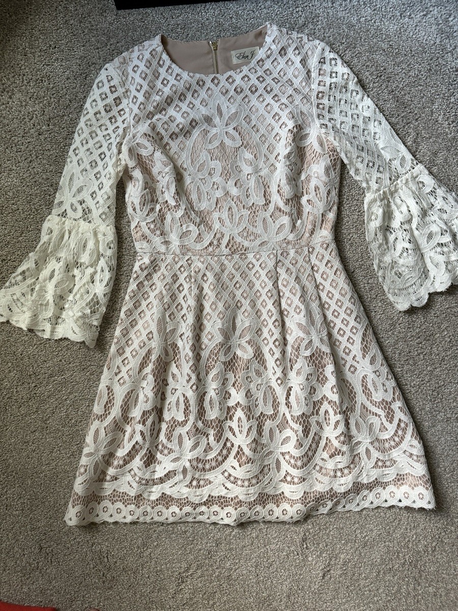 Eliza J Ivory Lace Shower Dress 4 Eliza J Ivory Lace Shower Dress 4
