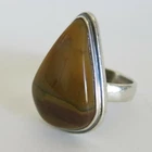 Vintage Sterling Silver Agate Ring 9.5g Size 6.5 [6032]