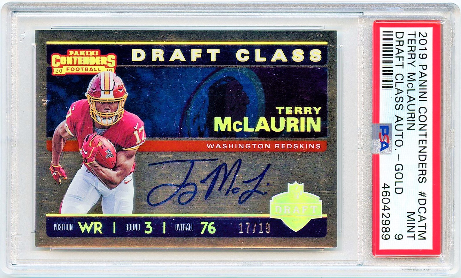 Terry McLaurin Panini Contenders Draft Class Autographs #DCATM Gold
