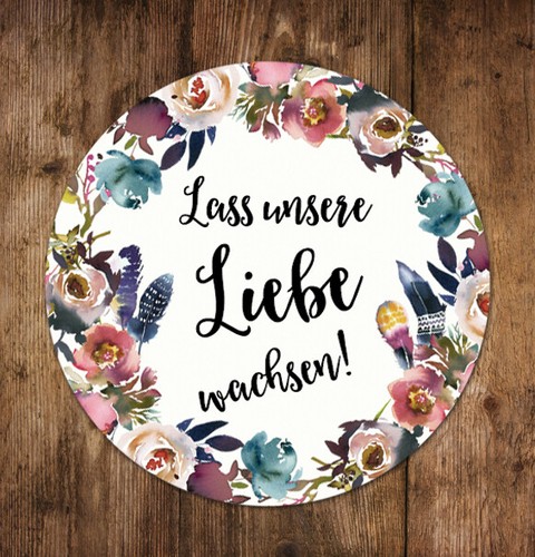 50 Sticker BOHO Hochzeit "Lass unsere Liebe wachsen", 50 Aufkleber - Picture 3 of 3
