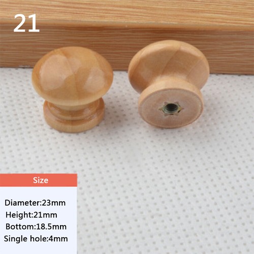 Pine Wooden Round Cabinet Handles Pulls Cupboard Wardrobe Drawer Door Knobs - Picture 33 of 36