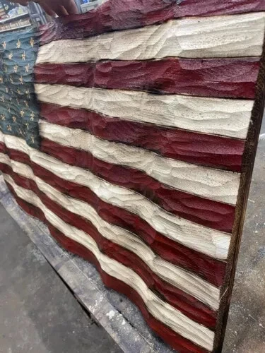 Wooden American Flag, Patriotic Flag, Charred American Flag, Rustic Designer - Image 2 of 4