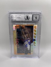 Allen Iverson Signed 1996 Bowman Best BP9 Refractor Rookie Beckett Grade 10 Auto