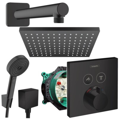 Hansgrohe Unterputz Shower Select Schwarz Duscharmatur Regendusche Duschsystem