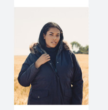 Barbour Swanage Longline Waterproof Faux Fur-Trimmed Parka Plus Size MSRP$525