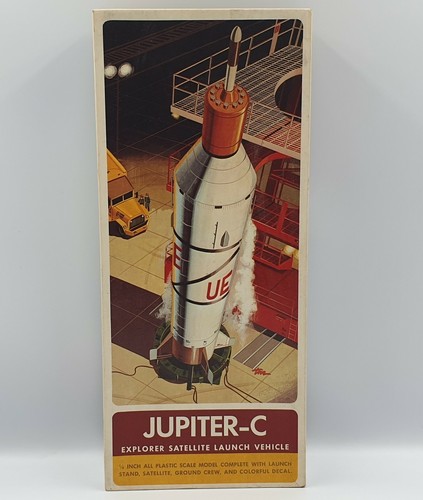 SPACE: JUPITER C EXPLORER SATELLITE LAUNCH VEHICLE MODEL KIT BY HAWK IN 1966 - Bild 1 von 11