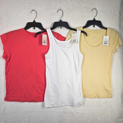 New Day 3pk Tank Top & T-Shirts Womens X-Small Stretch