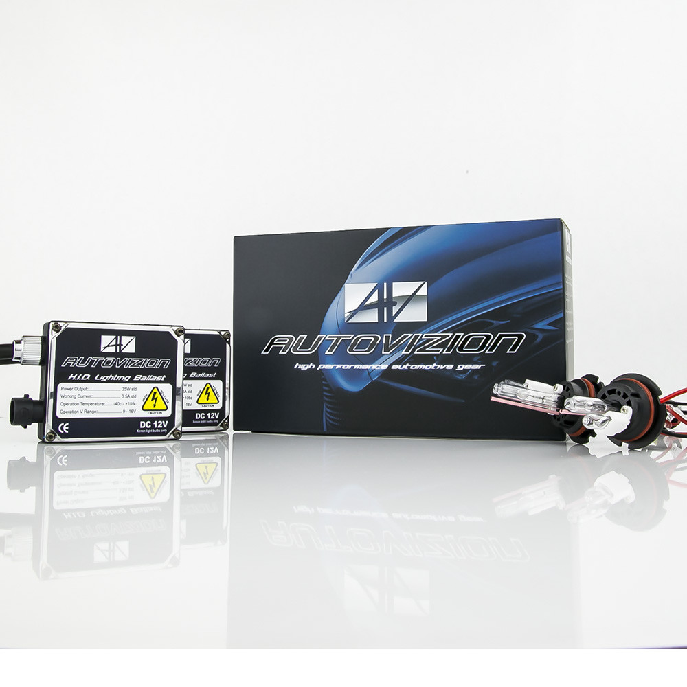 Kit Phare HID Xénon Autovizion 9004 HB1 10000K - Couleur Bleu Brillant, 35W, Super Mince, Pour Voiture, Neuf