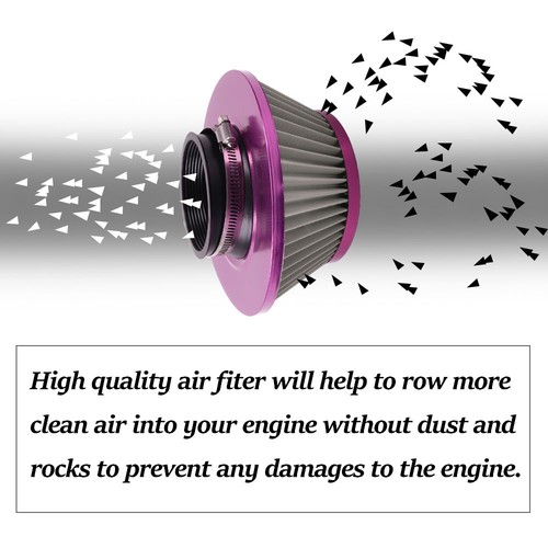 3" 76mm Inlet Cold Air Intake Dry Air Filter Mushroom Head Stainless Steel Mesh - Picture 5 of 9