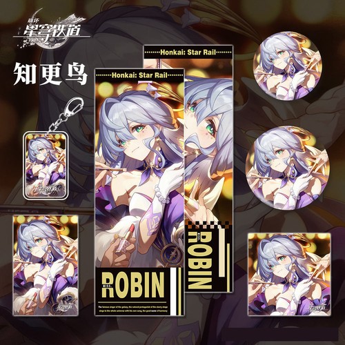 6PCS Game Honkai Star Rail Aventurine Keychain Card Postcard Laser Ticket Badge - Picture 13 of 19