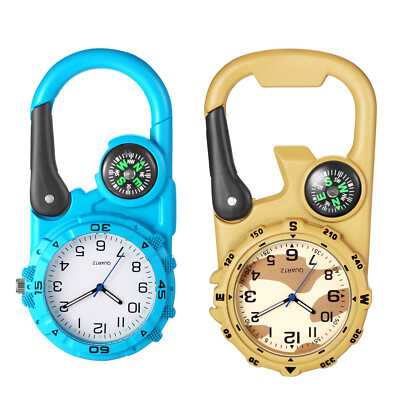 Multi-Functional Hiker Clip-on Backpack Belt Fob HD Digital Carabiner Watch Gift