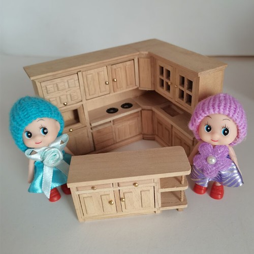 1:24 Scale Dollhouse Miniatures Furniture Kitchen Island Cabinet Sink Pocket - Picture 4 of 8