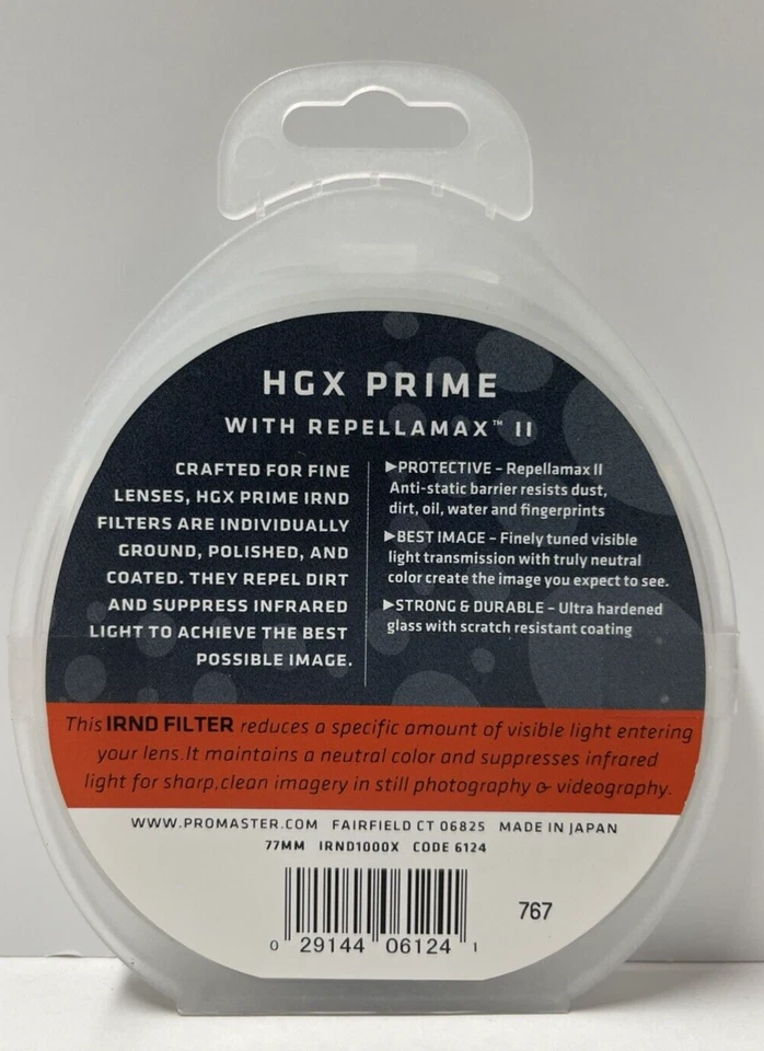Promaster HGX Prime Filter 77mm IRND 1000X (3.0) code 6124 - Image 2 of 4