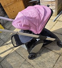 Bugaboo Ant Lightweight Pram cabin/travel stroller Grey/Pink with footrest