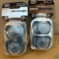 Joovy Airnoogie 6 M Pacifier Binky Blue Set of 4 NEW