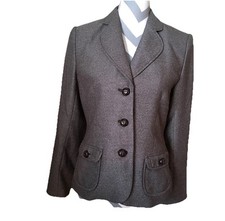 NWOT Banana Republic Womens Blazer CHARCOAL /Brown  8