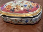 Vtg Paul's Limoges HandPainted Porcelain Large Lidded Dish w/ Floral 10" X 4" — photo 5