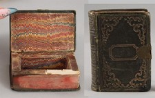Antique 19thC Victorian Gilt Embossed Leather Hymns Book Secret Valuable Box