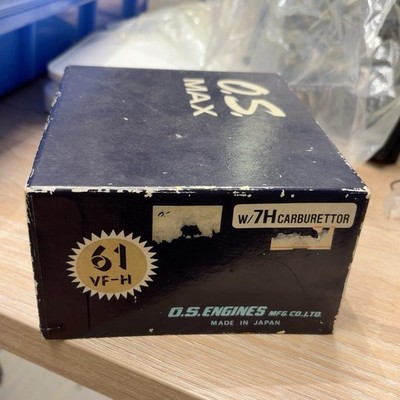 OS Max 61VF H Rear Exhaust Nitro Engine 7H Carburetor RC Helicopter Boxed Japan