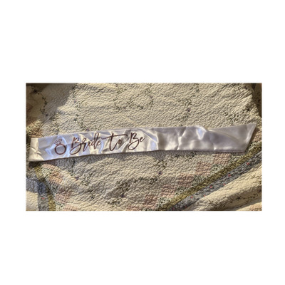 Sassy Sash Bride to Be Hen Night Sash White Gold Fabric Bachelorette Party