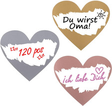 Rubbelsticker Herz 7,5cm Gold Silber Rosegold Geschenkideen Überraschungsgeschen