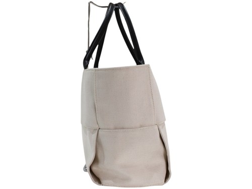 BOTTEGA VENETA Arco Tote Bag Canvas x Leather White x Black Women's Men's Unisex - Picture 5 of 17
