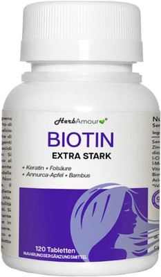 Biotin Extra Strong: Hochdosiert, Haar Vitamine Gegen Haarausfall, 120 Tabs