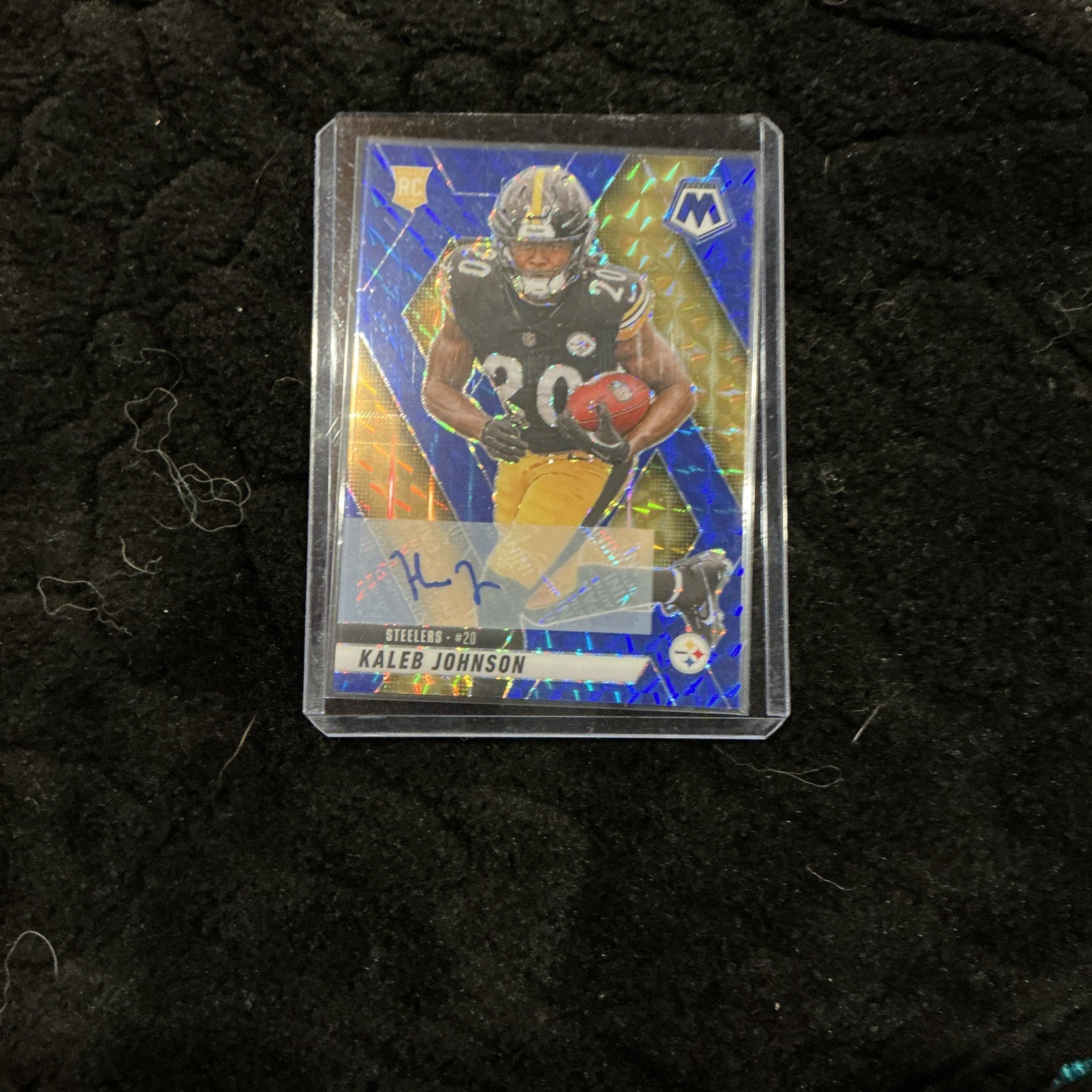 2025 Panini Mosaic Kaleb Johnson Rookie Auto Blue /99 #315