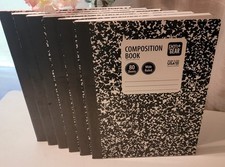 Pen Gear 80 Sheets Marble Composition Book, 9.75 x 7.5 Wide Ruled 6 pack 