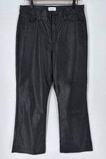 PISTOLA Black Slate Faux Leather Lennon High Rise Cropped Boot Pants Size 31
