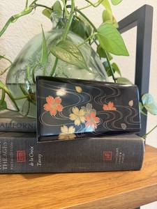 Vtg Japanese 950 Sterling Silver Maki-e Lacquer Cigarette Case Cherry Blossom