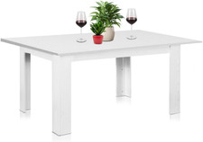Tavolo Allungabile Sala Da Pranzo Bianco Da 110 X 70 Cm a 150 X 70 Cm, Design Mo