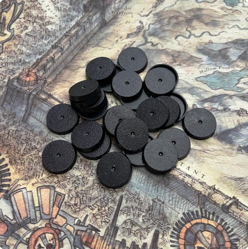 Black Round Plastic Model Bases for Miniature Models Table Games Dia 25mm-100mm - Picture 15 of 16