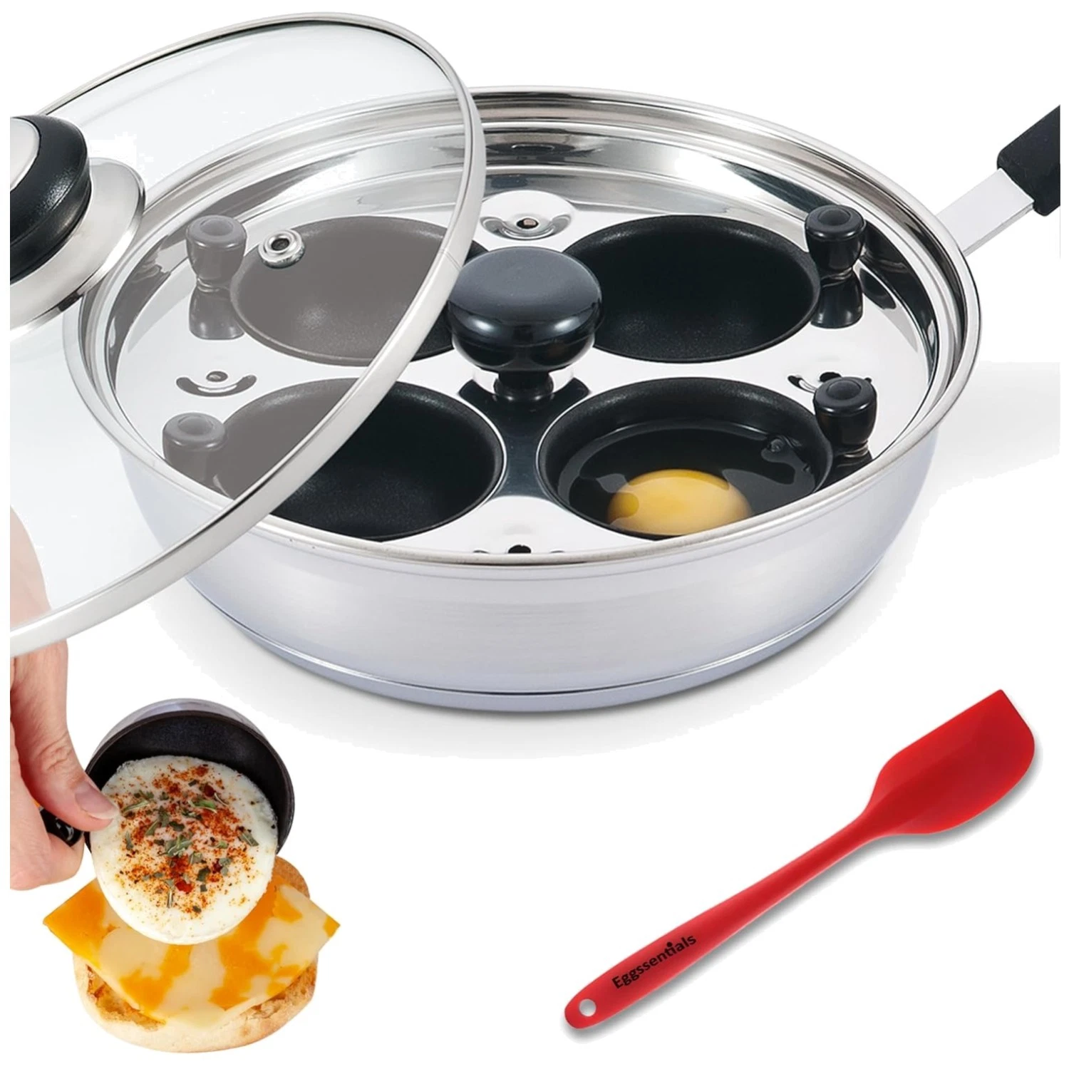 Large 75ml Cups Egg Poacher - Fast, Even Heat Distribution