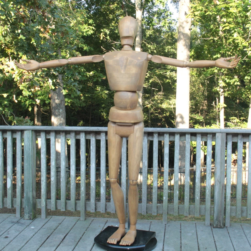 Mid Century Danish Life Size Artist’s Wooden Mannequin – Fully Articulated 72" - Image 2 of 4