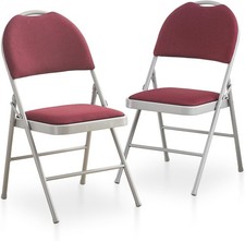 Juego de 2 sillas plegables rojas