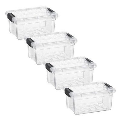 Superio Clear Storage Boxes with Lids, 3.4 Quart Plastic Container Bins Storage