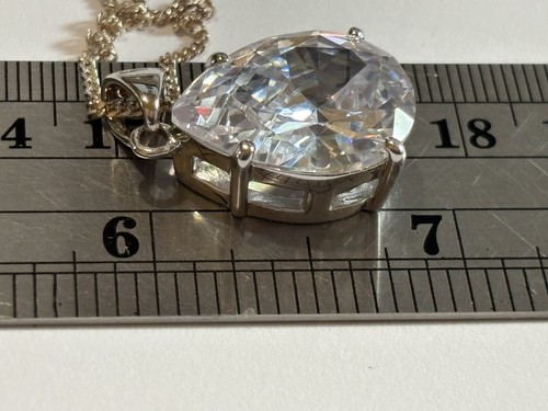 Huge ESPO Sterling Silver & CZ 18" Pendant Necklace - Picture 4 of 7