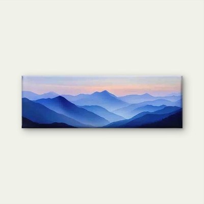 Panoramic Blue Gradient Mountain Landscape Canvas Print Wall Art Home Decor