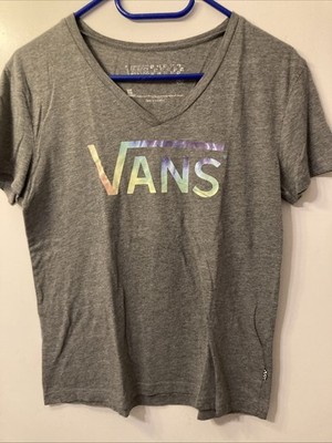 VANS Damen T-Shirt Kurzärmlig Gr M Grau Top