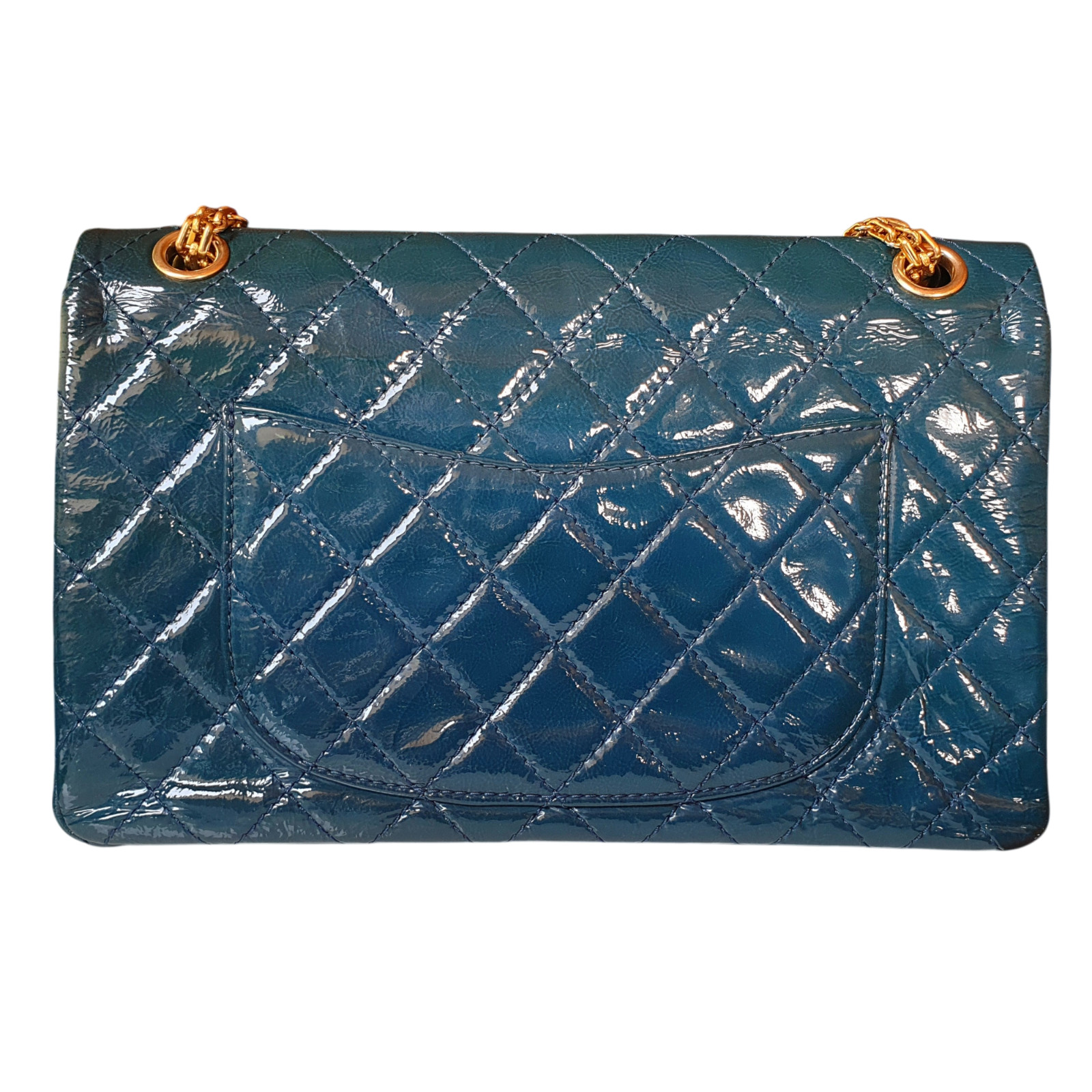 CHANEL 2.55 Reissue Medium Petrol Gold Hardware - Rare Color - Very Clean image 10