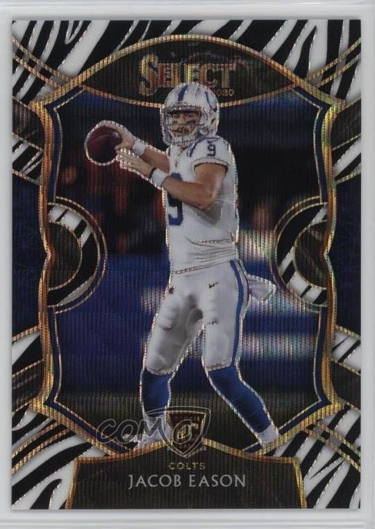 2020 Panini Select Concourse Zebra Prizm Jacob Eason #48 Rookie RC 0rz7
