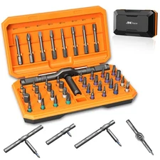 42PCS T-Shaped Ratchet Screwdriver Kit with Detachable Handle & Storage Case