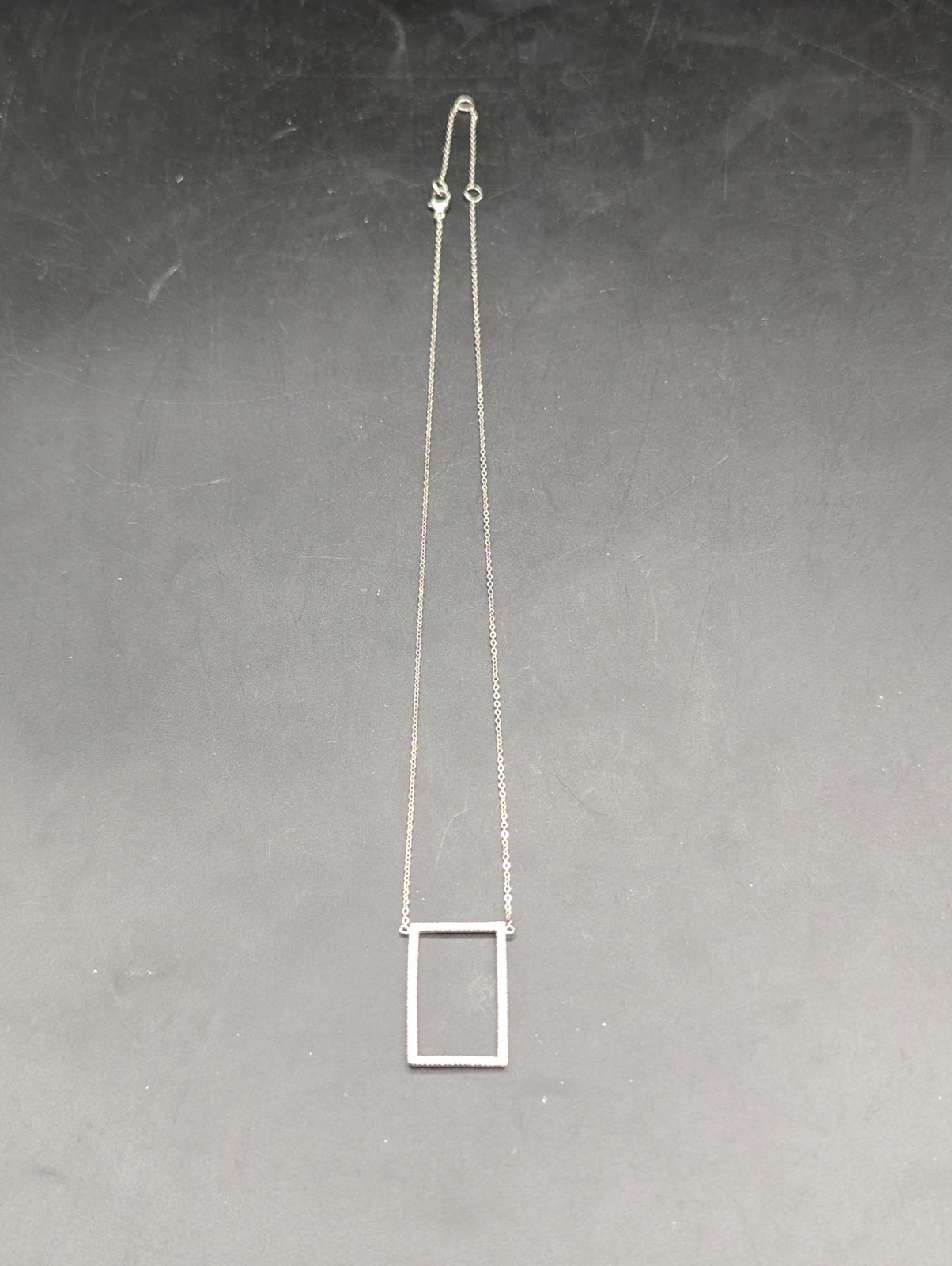 925 Sterling Silver Rectangular Open Frame Pave C… - image 1