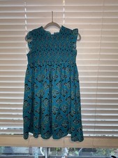 NWT French Connection Youth Girls Cotton Smocked Ruffleneck Lined Dress 14/16