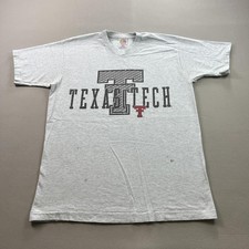 Vintage Texas Tech Red Raiders T-Shirt Mens Large Gray College University 90s